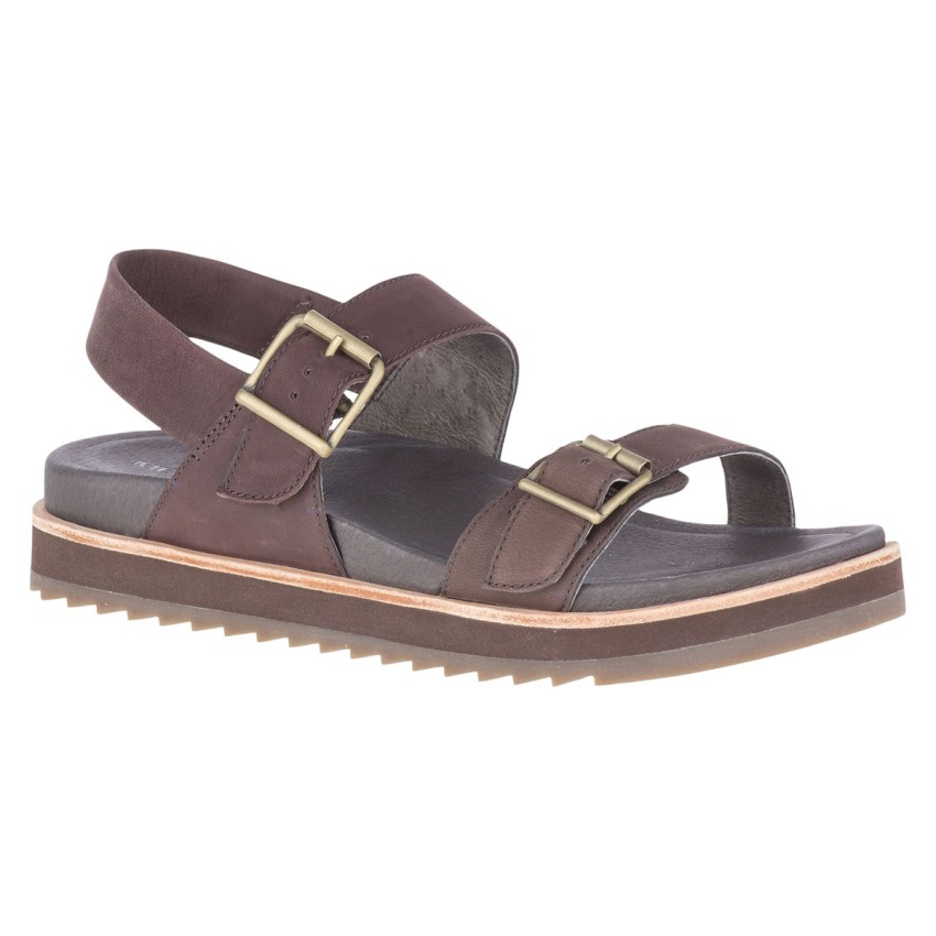 Sandales Merrell Juno Buckle Backstrap Marron Foncé Femme | R.I.ABNU